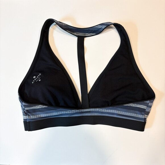 Athleta Navy and Charcoal Striped Bikini Top - Picture 4 of 4